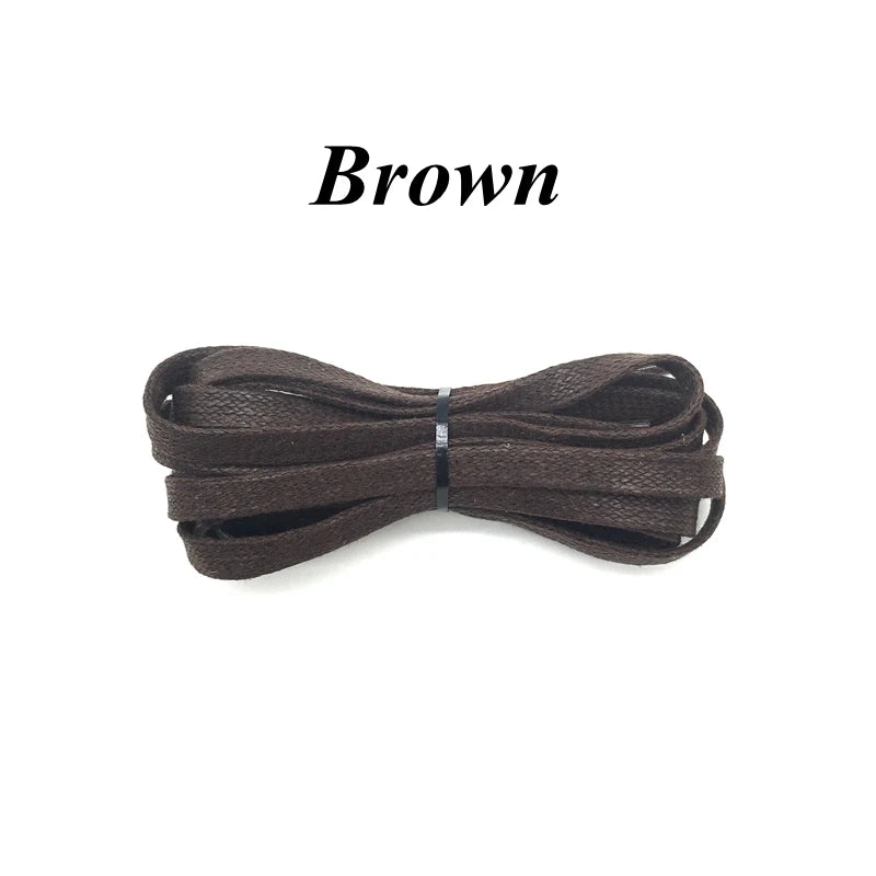 1Pair Waxed Flat Shoelaces Leather Waterproof Casual Shoes Laces Unisex Boots Shoelace Length 60 80 100 120 140 160 180CM P3