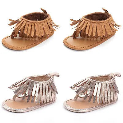 Fast Shipping Newborn Baby Boys Girls Summer Frist Walkers Summer Shoes Tassel Shoes Soft Sole Prewalker 0-12M