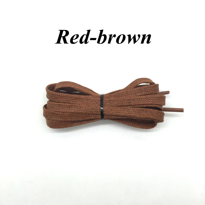 1Pair Waxed Flat Shoelaces Leather Waterproof Casual Shoes Laces Unisex Boots Shoelace Length 60 80 100 120 140 160 180CM P3