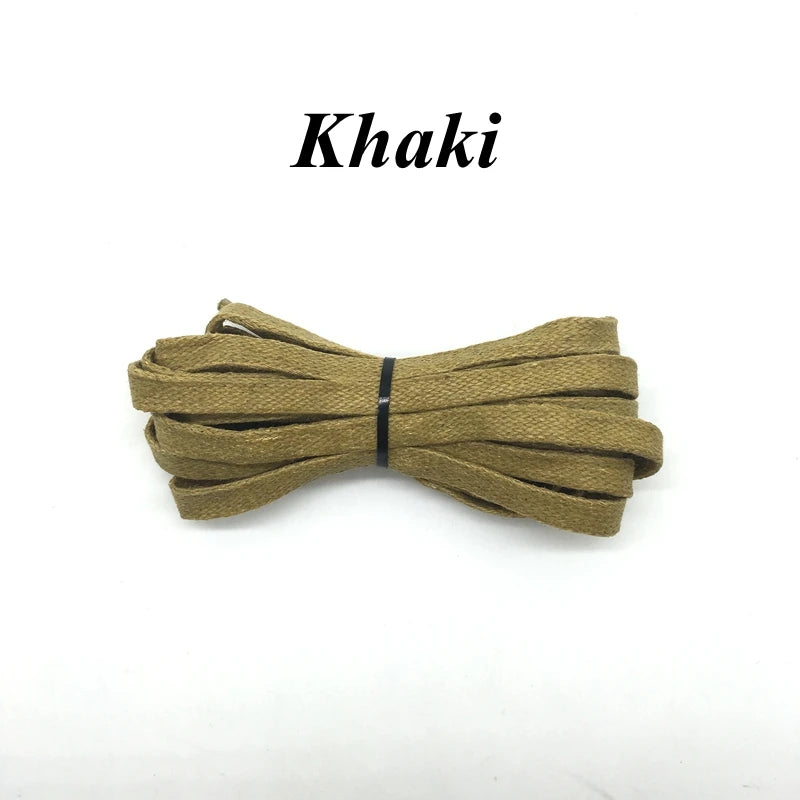 1Pair Waxed Flat Shoelaces Leather Waterproof Casual Shoes Laces Unisex Boots Shoelace Length 60 80 100 120 140 160 180CM P3