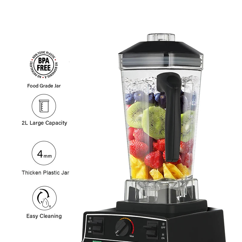 BioloMix BPA Free 2L Jar 2200W Professional Smart Timer Pre-programed Blender Mixer Juicer Food Processor Ice Smoothies Crusher