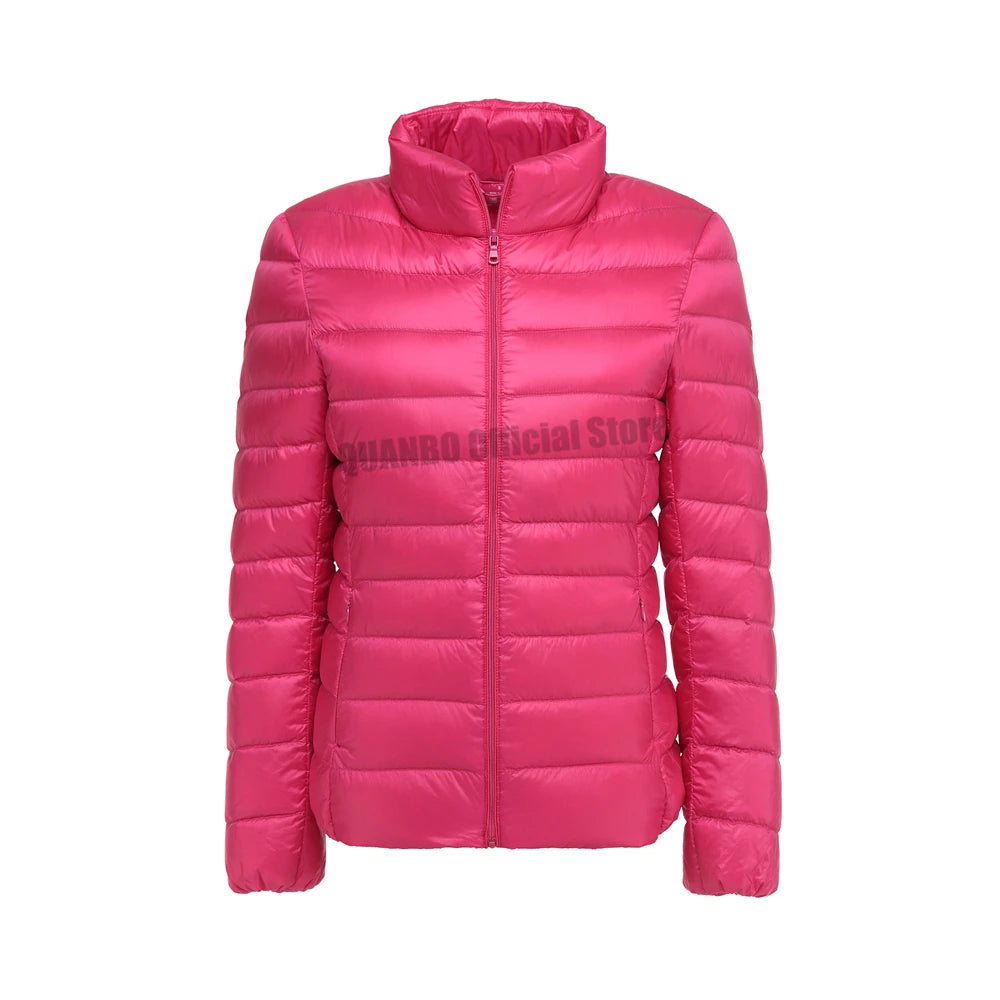 Women Spring Jacket Fashion Short Ultra Lightweight Packable Puffer Coats 15 Colors Female Down Warm Korean Slim Fit Parkas 5XL