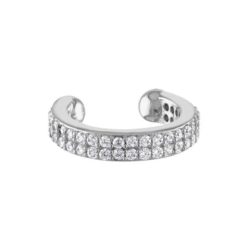 CRMYA Luxury Gold Silver Filled Clip Earring For Women Full CZ Zircon Big Circle Men's Ear Cuff Jewelry Clip On Ear Wholesale