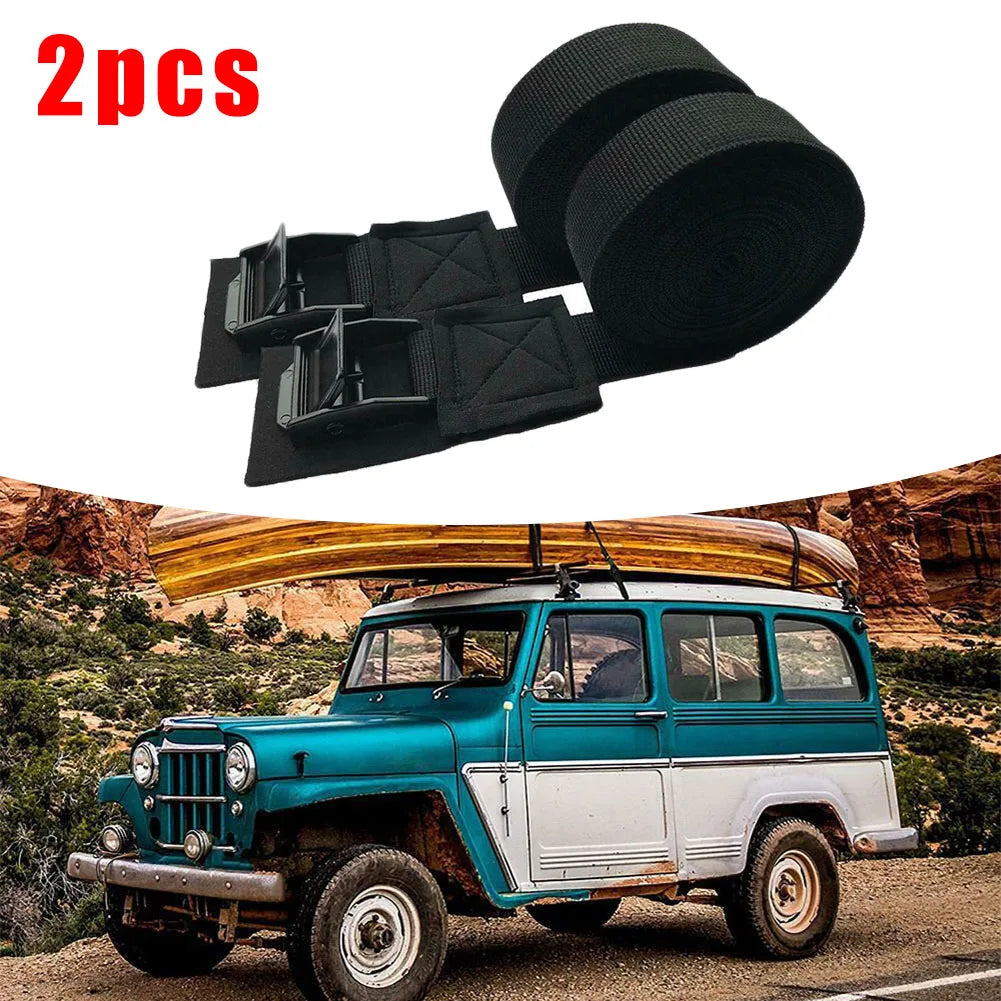 2 Pcs 250kg Car Roof Rack Kayak Cam Buckle Lashing Strap Luggage Strap Polyester Quick Release Lashing With Buckle