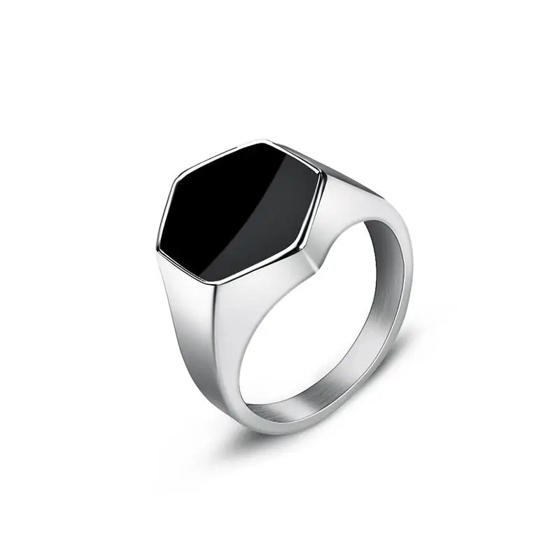 Jiayiqi Men'S Ring Punk Rock 316L Stainless Steel Signet Ring For Men Hip Hop Party Jewelry Male Wedding Gift Custom accept