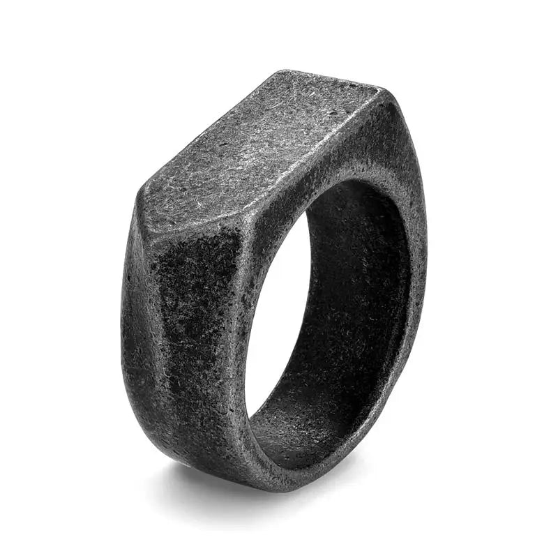 Jiayiqi Men'S Ring Punk Rock 316L Stainless Steel Signet Ring For Men Hip Hop Party Jewelry Male Wedding Gift Custom accept