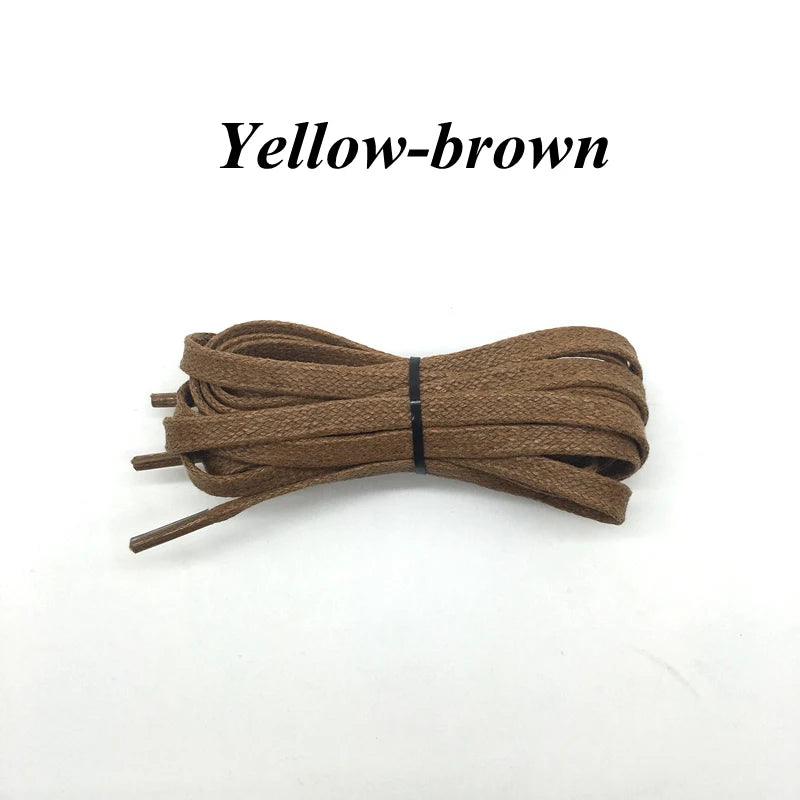 1Pair Waxed Flat Shoelaces Leather Waterproof Casual Shoes Laces Unisex Boots Shoelace Length 60 80 100 120 140 160 180CM P3