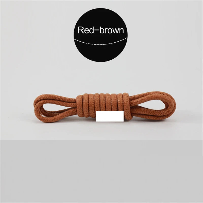 1Pair Waxed Cotton Round Shoe laces Coloured Leather Shoes lace Waterproof ShoeLaces Men Boots Shoelace Shoestring
