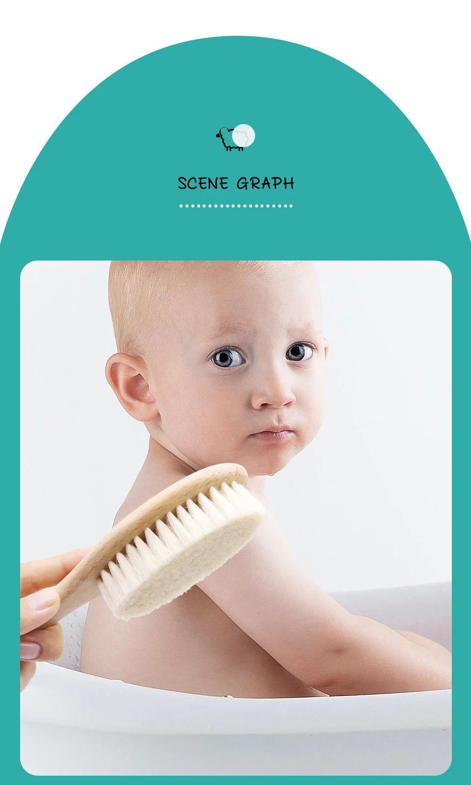 Baby Hair Brush for Hair Personalized Baby Brush Soft Goat Bristle Kids Hair Brush Newborn Hair Comb for Care