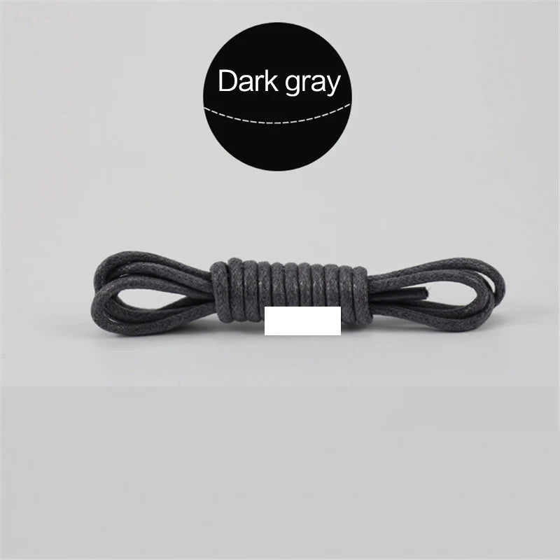 1Pair Waxed Cotton Round Shoe laces Coloured Leather Shoes lace Waterproof ShoeLaces Men Boots Shoelace Shoestring