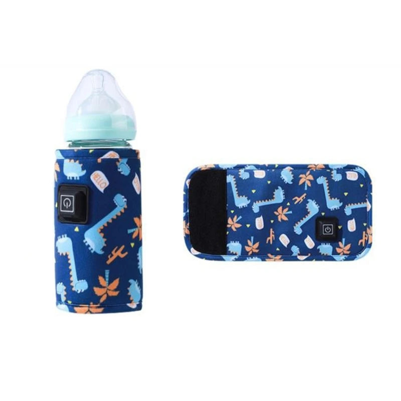 Portable USB Baby Bottle Warmer Travel Milk Warmer Infant Feeding Bottle Heated Cover Insulation Thermostat Food Heater