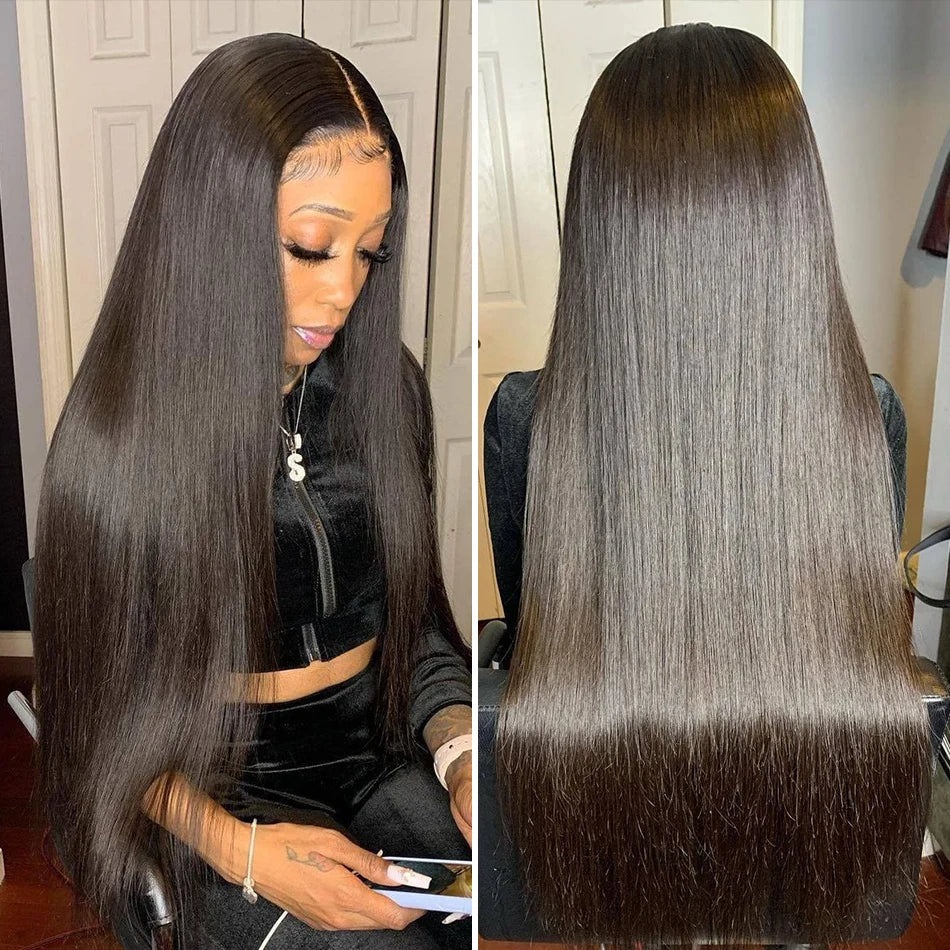 Hd Lace Frontal Wig 13x6 13x4 Lace Front Wig Human Hair 30Inch Bone Straight Transparent Lace Human Hair Wigs 4x4 HD Closure Wig