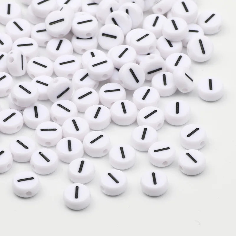 50/100/200pcs/lot 7x4mm White Round A-Z Alphabet Letter Acrylic Loose Spacer Beads for Jewelry Making Diy Bracelet Accessories