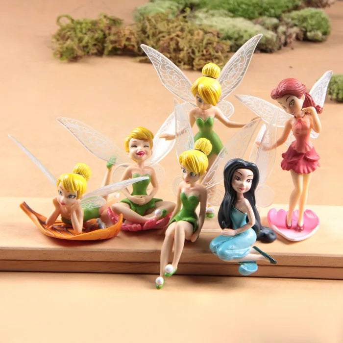 Anime Tinkerbell Fairy Figure Toy Tinker Bell 6Pcs/Set PVC Action Figures Dolls