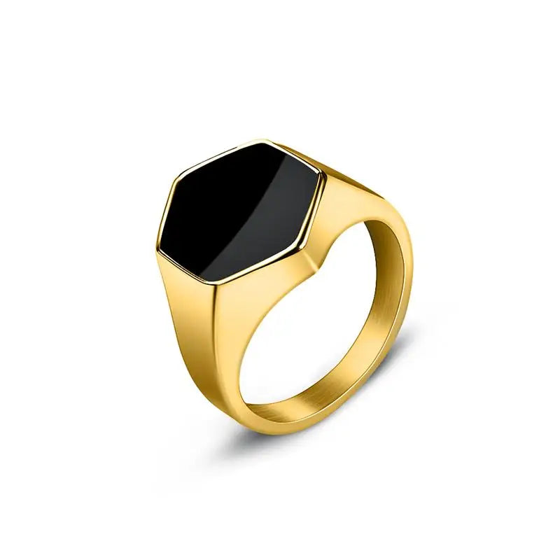Jiayiqi Men'S Ring Punk Rock 316L Stainless Steel Signet Ring For Men Hip Hop Party Jewelry Male Wedding Gift Custom accept