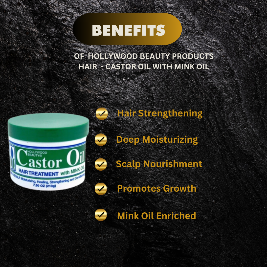 Hollywood Beauty Products Hair Castor Oil With Mink Oil 213G - Premium Beauty Product