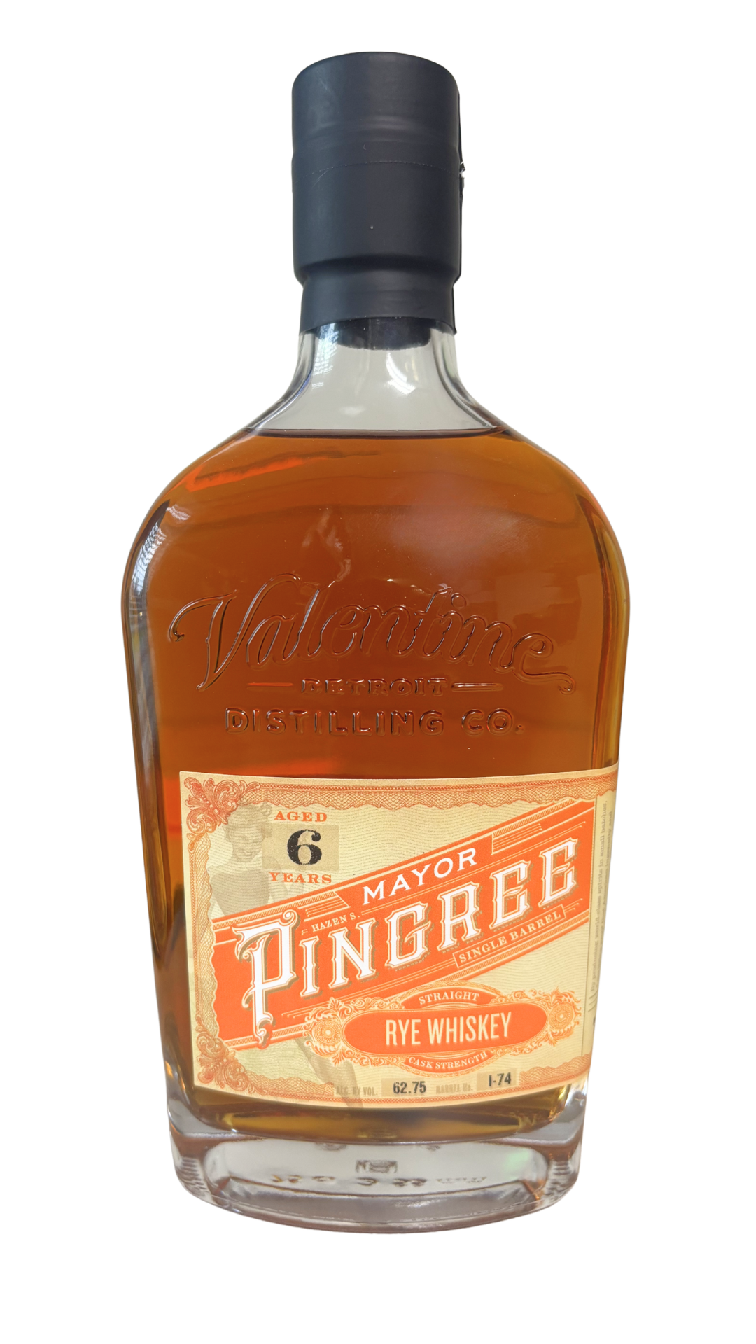Valentine Distilling 'Mayor Pingree' Orange Label 6 Year Rye Whiskey, Michigan, USA (750ml)