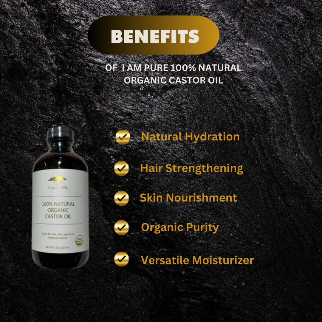 I Am Pure 100 Natural Organic Castor Oil 8Oz - Premium Beauty Product