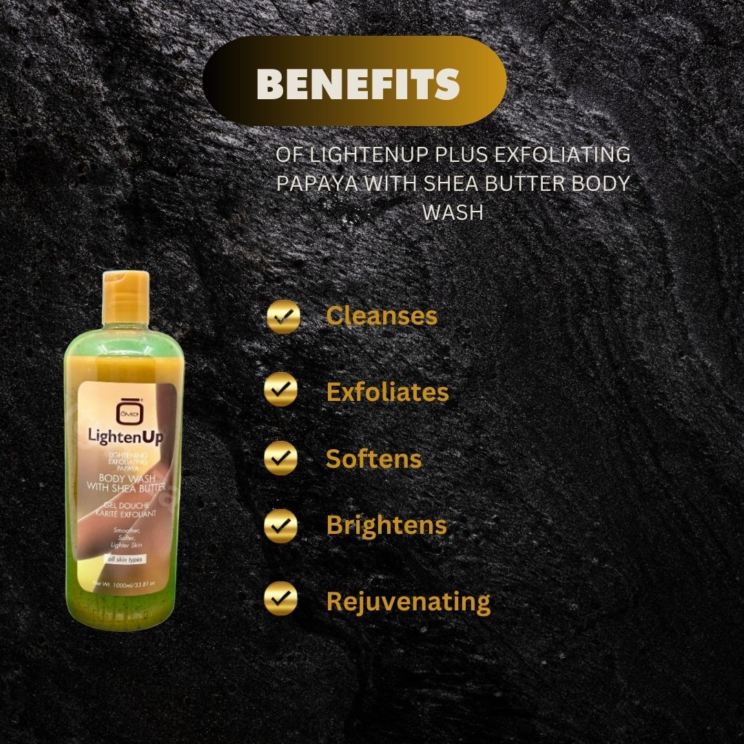 Lightenup Exfoliating Papaya With Shea Body Wash 1L - Premium Beauty Product