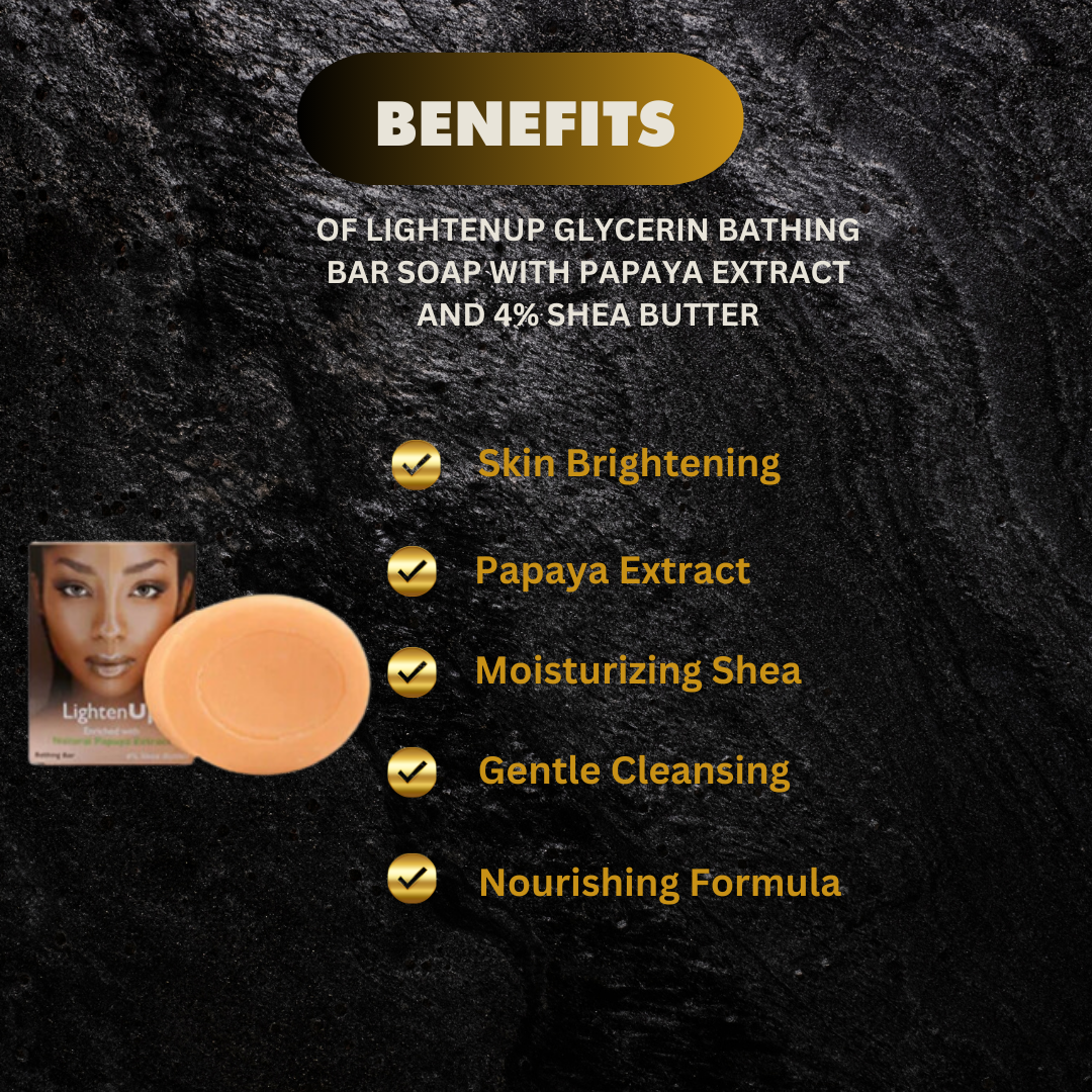 Lightenup Glycerin Bathing Bar Soap With Papaya Extract And  - Premium Beauty Product