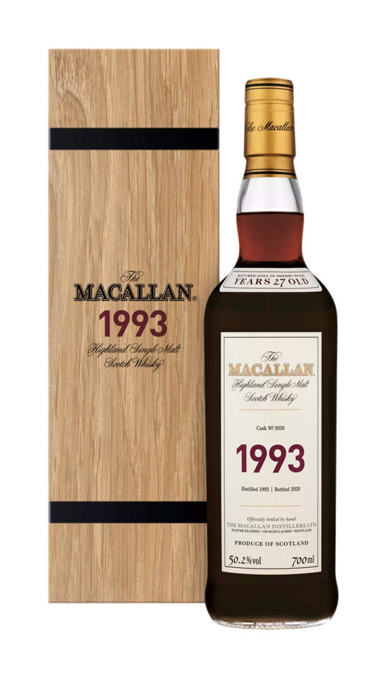 The Macallan 1993 27 year old Cask No. 3939 50.2% Alc 750ml