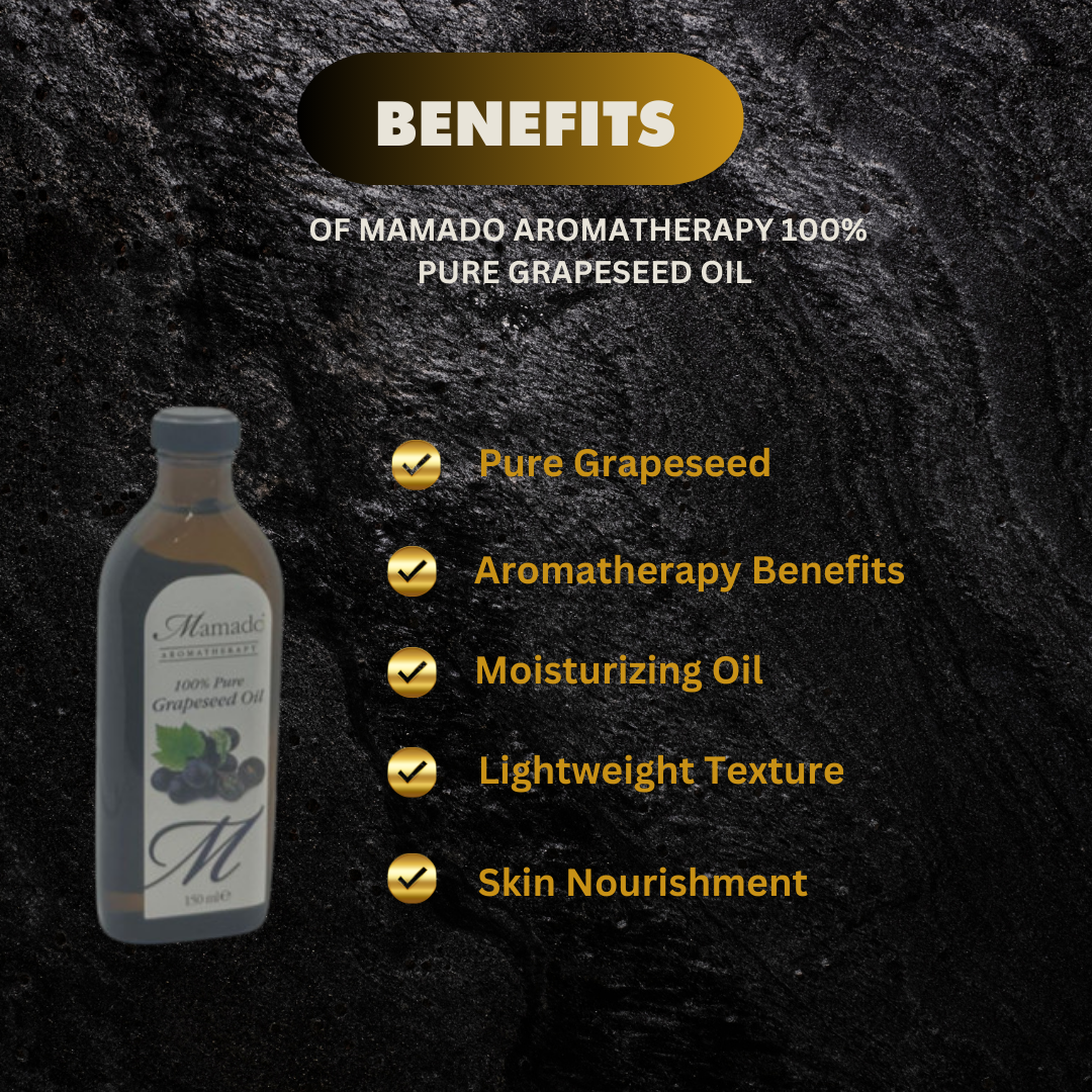 Mamado Aromatherapy 100 Pure Grapeseed Oil - Premium Beauty Product