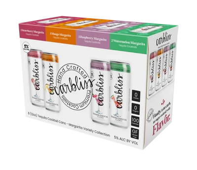 (24pk cans) Carbliss Margarita Tequila Cocktail Variety Pack, USA (12oz)