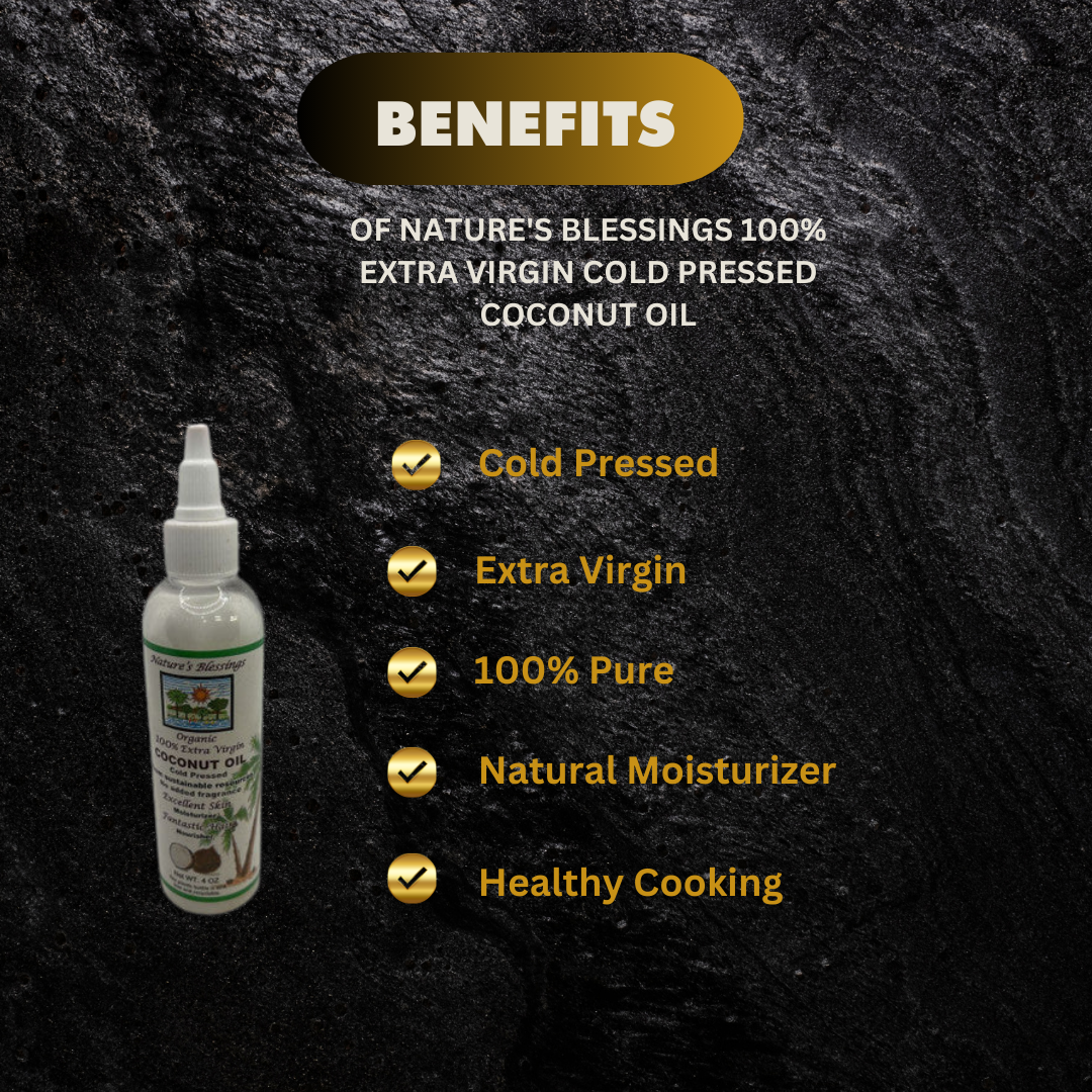 Natures Blessings 100 Extra Virgin Cold Pressed Coconut Oil  - Premium Beauty Product