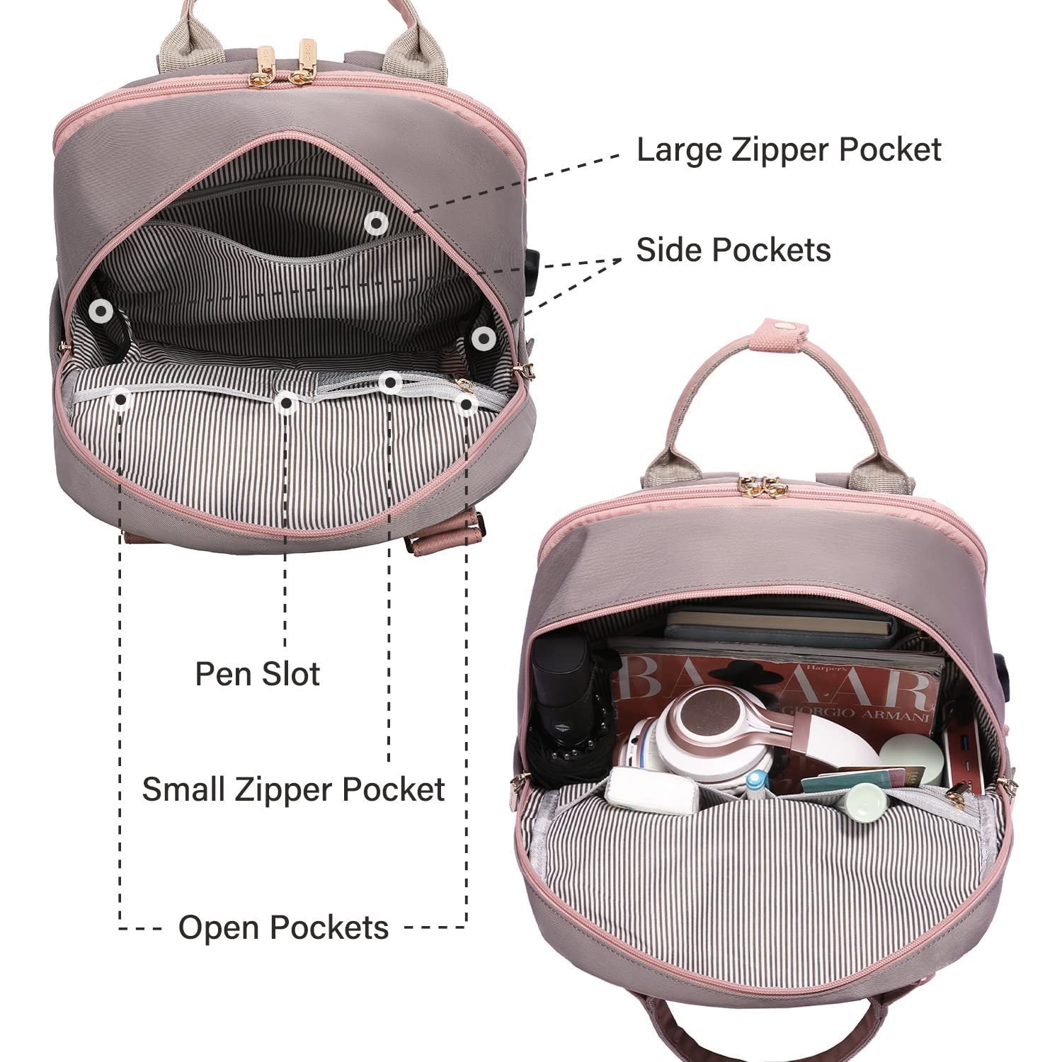 2024 New Cross-Border Girls Backpack Fashion Large Capacity Laptop Bag Portable Travel Backpack School Bag