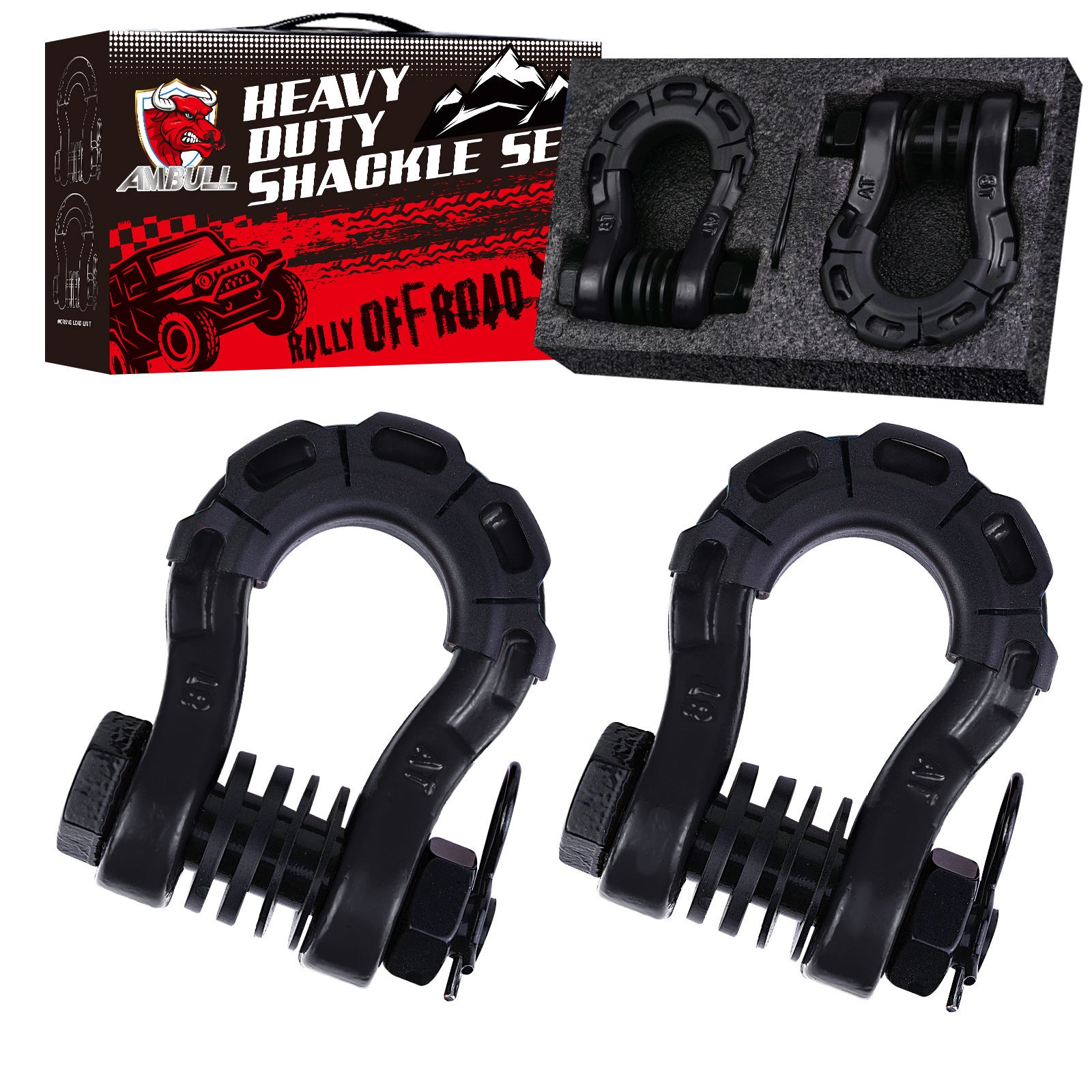 Factory direct cross-border hot-selling modified car accessories off-road vehicle trailer hook large 3/4 bow shackle 8 tons