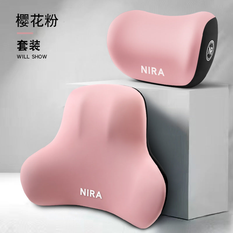 Car Neck Pillow, Headrest, Car Memory Foam Lumbar Support, Enlarged and Thickened Lumbar Support, Seat Lumbar Back Cushion, Pillow Set