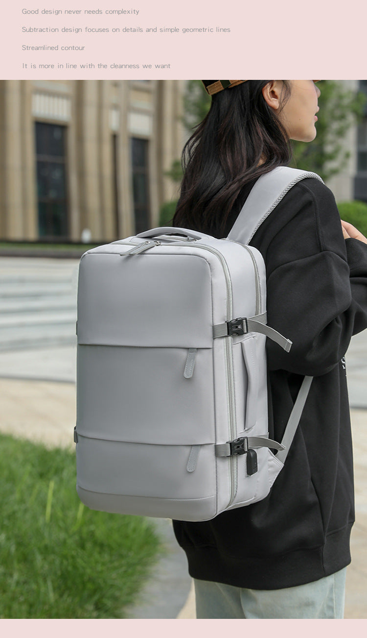 Backpack, Large-Capacity School Bag, College Girl's Computer Bag, Oxford Cloth Backpack, Multi-Functional Backpack