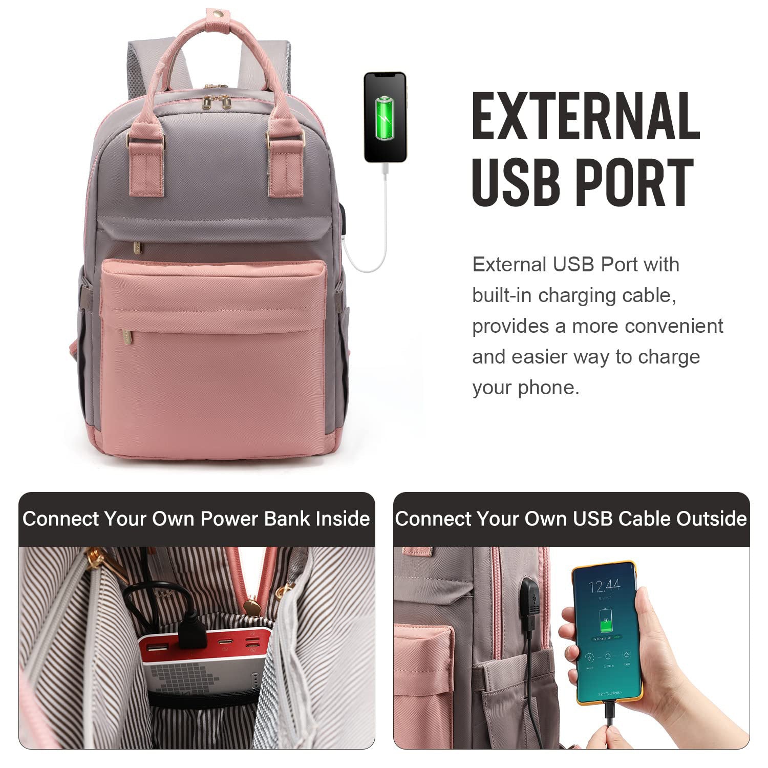 2024 New Cross-Border Girls Backpack Fashion Large Capacity Laptop Bag Portable Travel Backpack School Bag