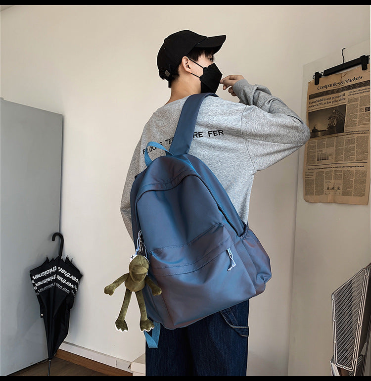 Large Backpack Universal Trendy Cool Backpack Men's Korean Style Simple Campus Computer Schoolbag College Students' Leisure Travel Bag