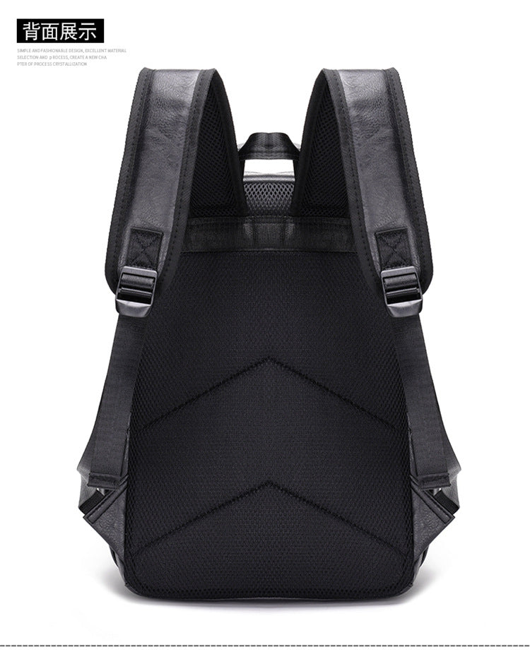 Fashion Versatile Retro Men's Backpack Cross-Border New Pu Casual Backpack Large Capacity Multifunctional Travel Backpack