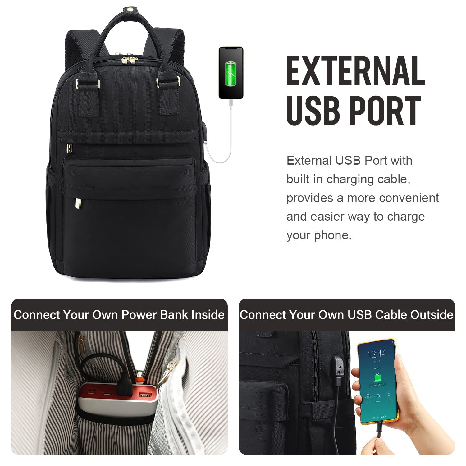 2024 New Cross-Border Girls Backpack Fashion Large Capacity Laptop Bag Portable Travel Backpack School Bag