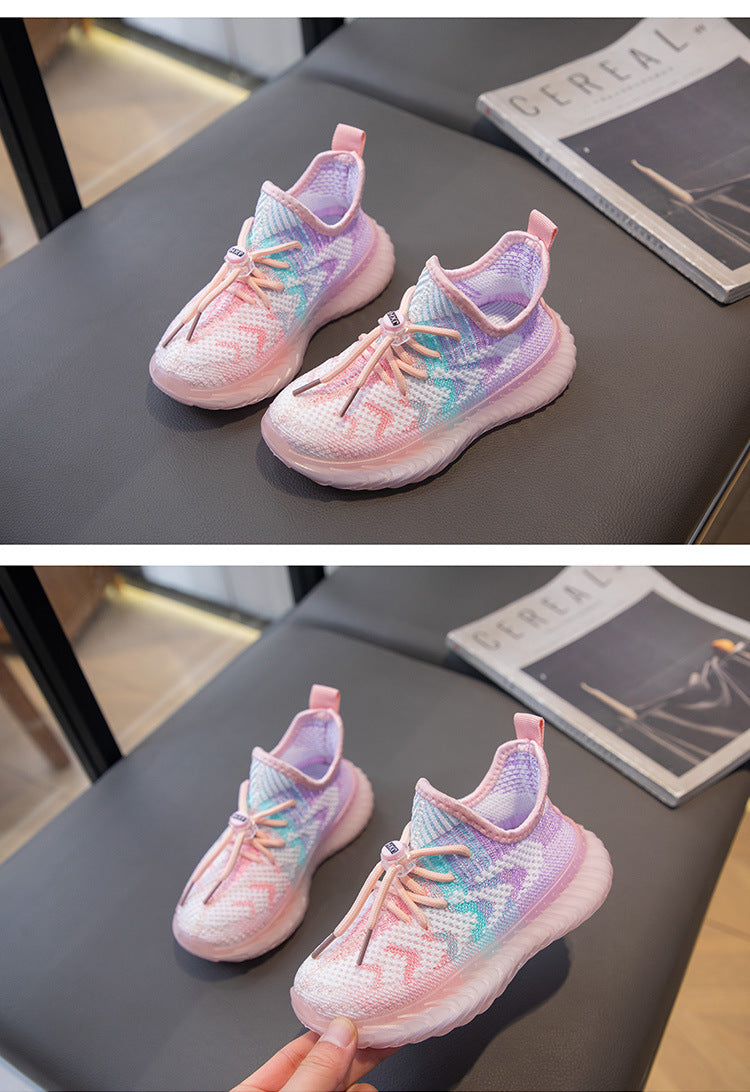Children's Coconut Shoes 2025 Autumn Styles Boys Sneakers Breathable Mesh Shoes Fly Weaving Girls Casual Shoes Soft Sole baby