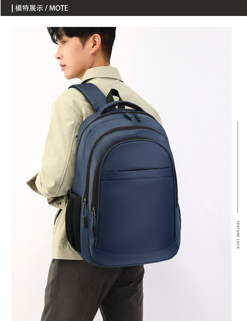 Cross-Border Printable Logo Backpack, Simple Ultra-Filtration Large-Capacity Men's Backpack, Multi-Compartment Commuter College Student Bag