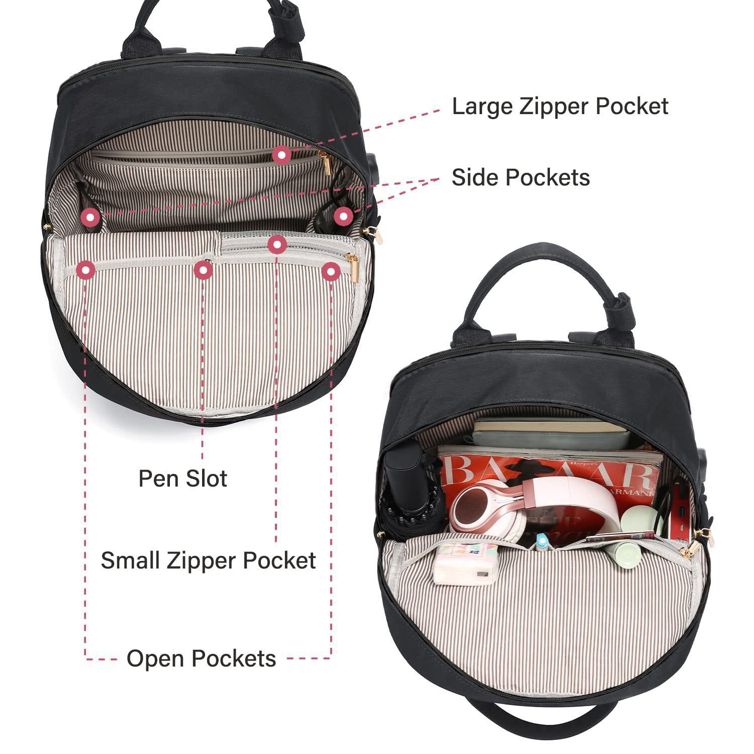 2024 New Cross-Border Girls Backpack Fashion Large Capacity Laptop Bag Portable Travel Backpack School Bag