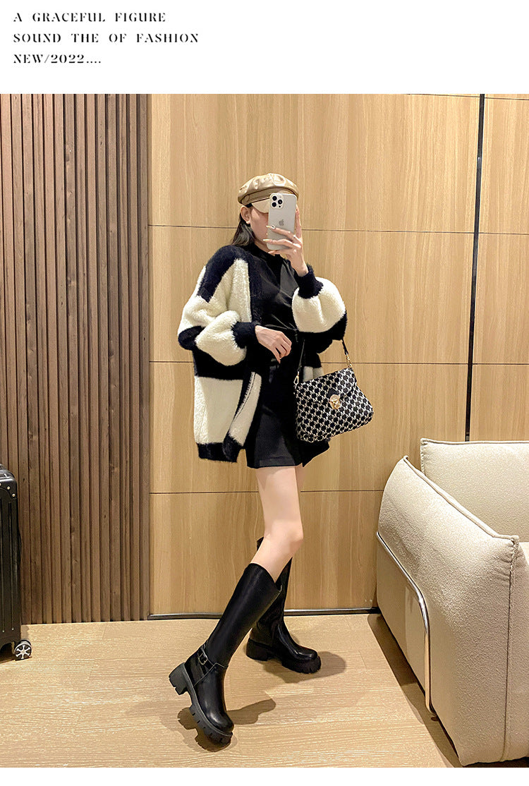 Women's Long Boots 2026 Autumn and Winter New Style Versatile Thick-Soled Chunky Heel Over-The-Knee Belt Buckle Height-Increasing Long Boots