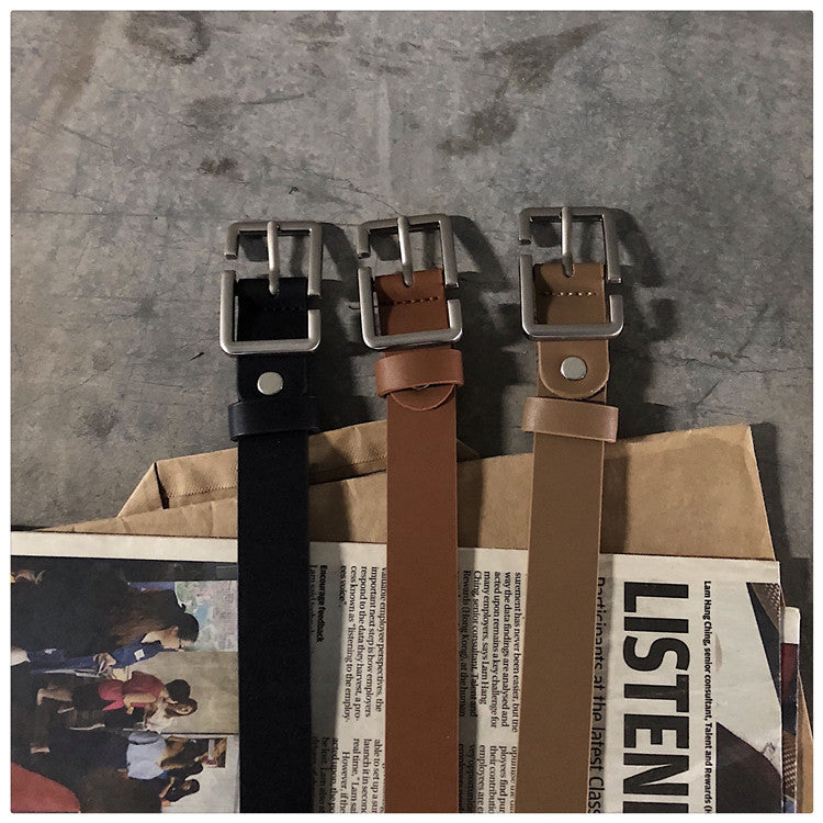 Internet Popular Casual Trousers Thin Belt Men's Korean Style Young Men's PU Leather Small Belt ns Style All-match Belt Decoration