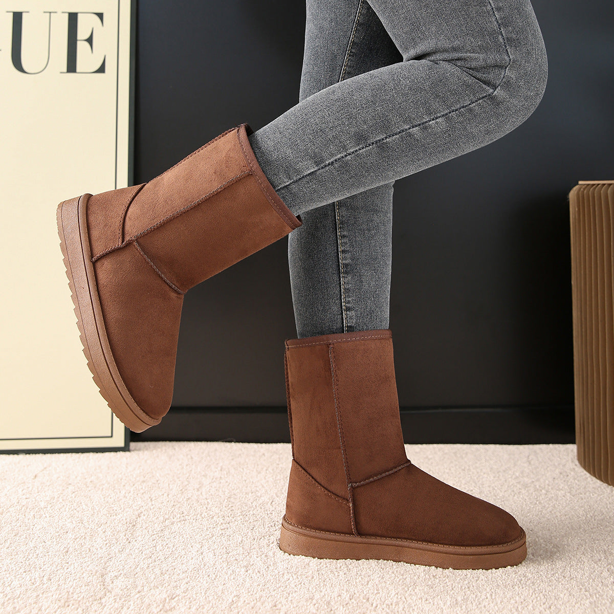 Foreign Trade Cross-Border Snow Boots for Women 2025 Winter New Women's Shoes Fleece-Lined Thickeneded Warm Cotton Shoes for Women Autumn and Winter Cotton Boots for Women