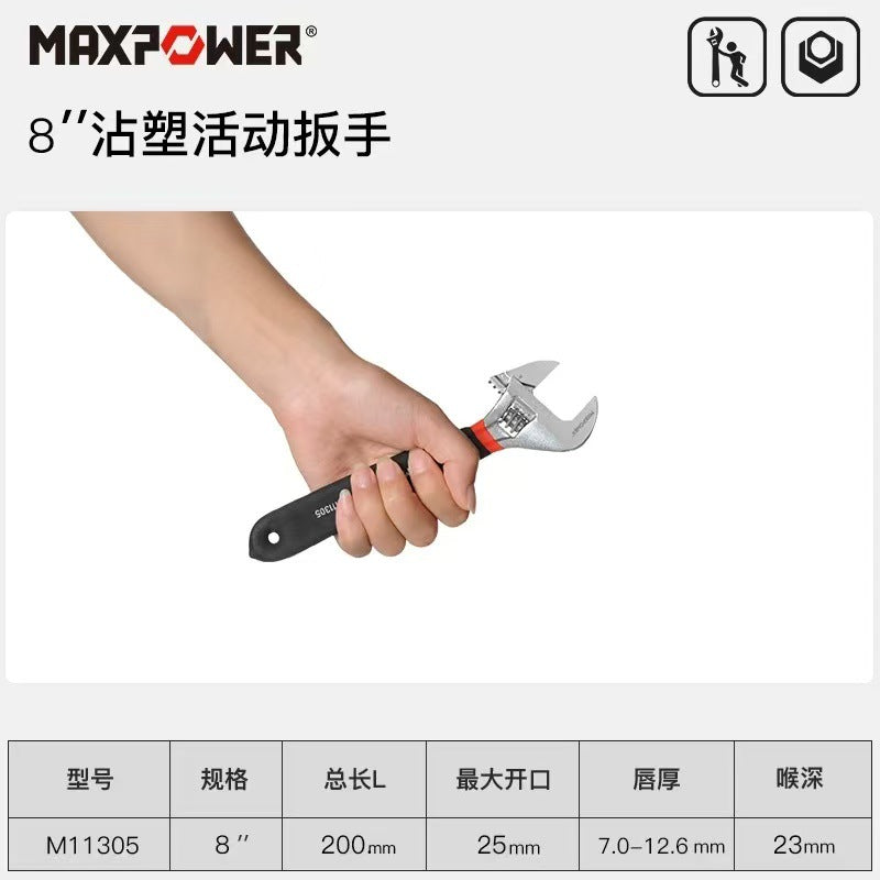 MAXPOWER dip plastic handle live wrench mini live wrench industrial grade chrome vanadium steel live wrench 4 inch 6 inch 8 inch 10