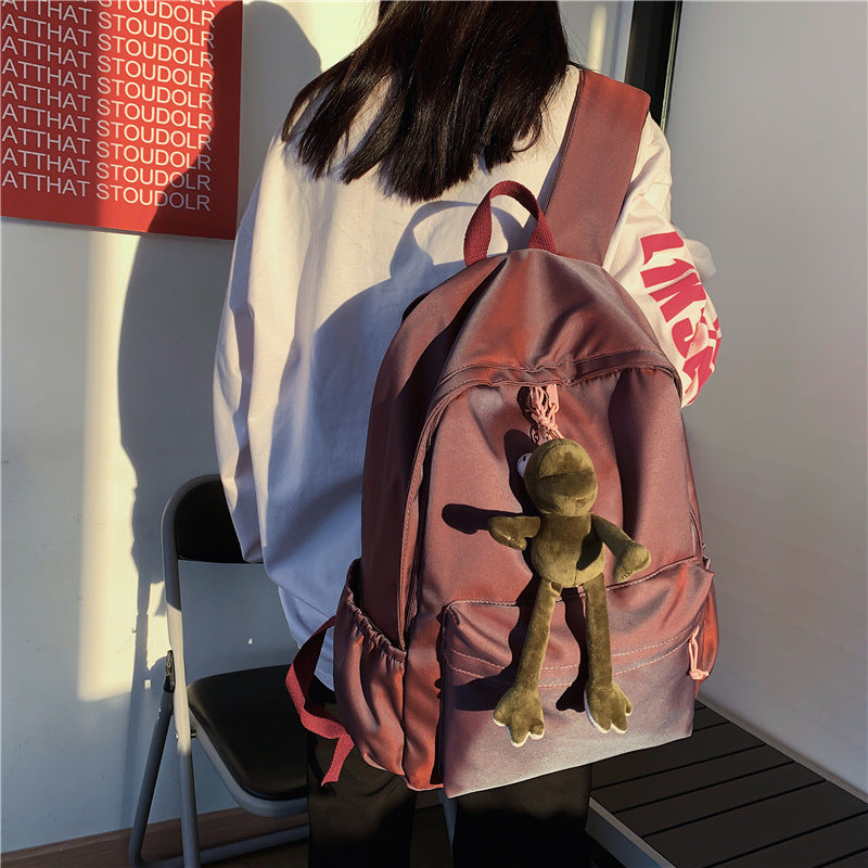 Large Backpack Universal Trendy Cool Backpack Men's Korean Style Simple Campus Computer Schoolbag College Students' Leisure Travel Bag