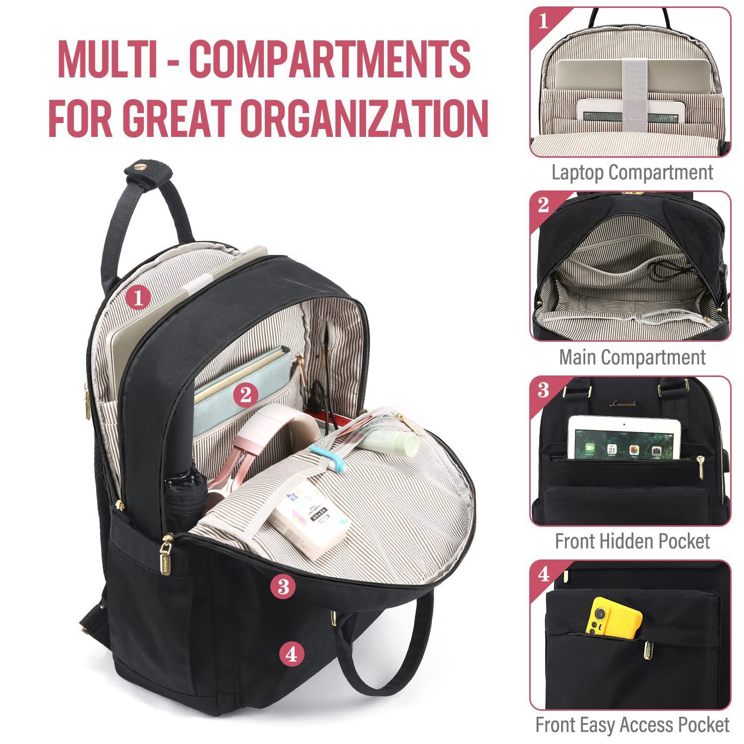 2024 New Cross-Border Girls Backpack Fashion Large Capacity Laptop Bag Portable Travel Backpack School Bag