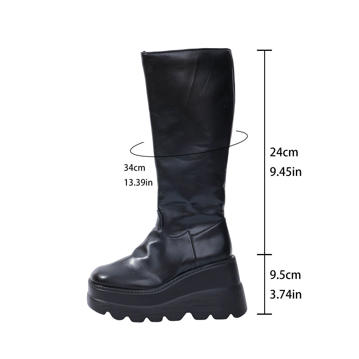 Cross-Border Export Wedge-Heeled Thick-Soled Mid-Calf Boots 2025 Autumn New Y2K Sexy Motorcycle Rider Boots over the Knee Boots