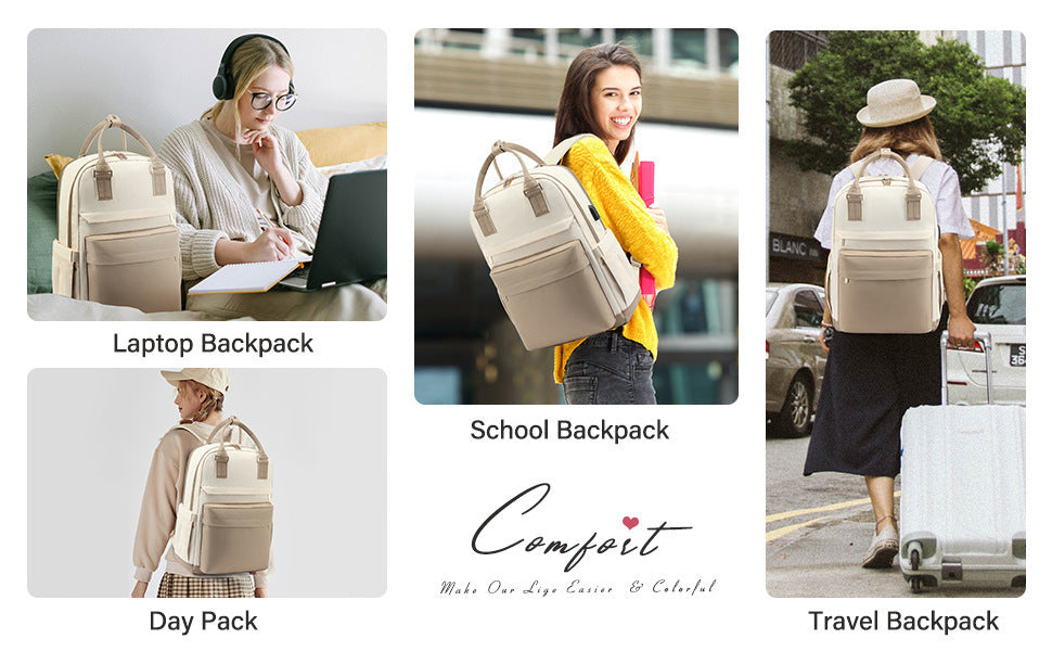 2024 New Cross-Border Girls Backpack Fashion Large Capacity Laptop Bag Portable Travel Backpack School Bag