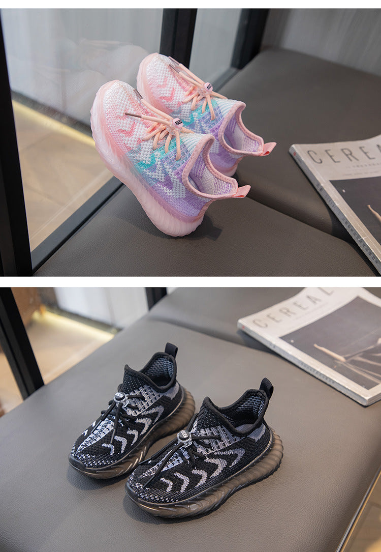 Children's Coconut Shoes 2025 Autumn Styles Boys Sneakers Breathable Mesh Shoes Fly Weaving Girls Casual Shoes Soft Sole baby
