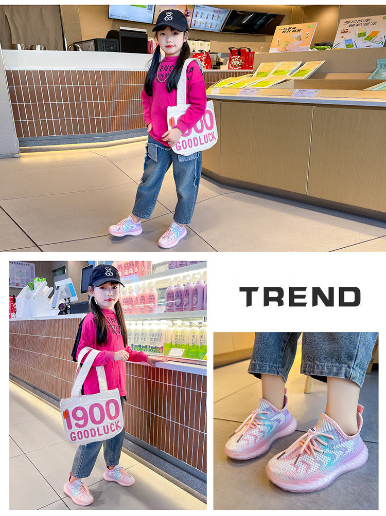 Children's Coconut Shoes 2025 Autumn Styles Boys Sneakers Breathable Mesh Shoes Fly Weaving Girls Casual Shoes Soft Sole baby