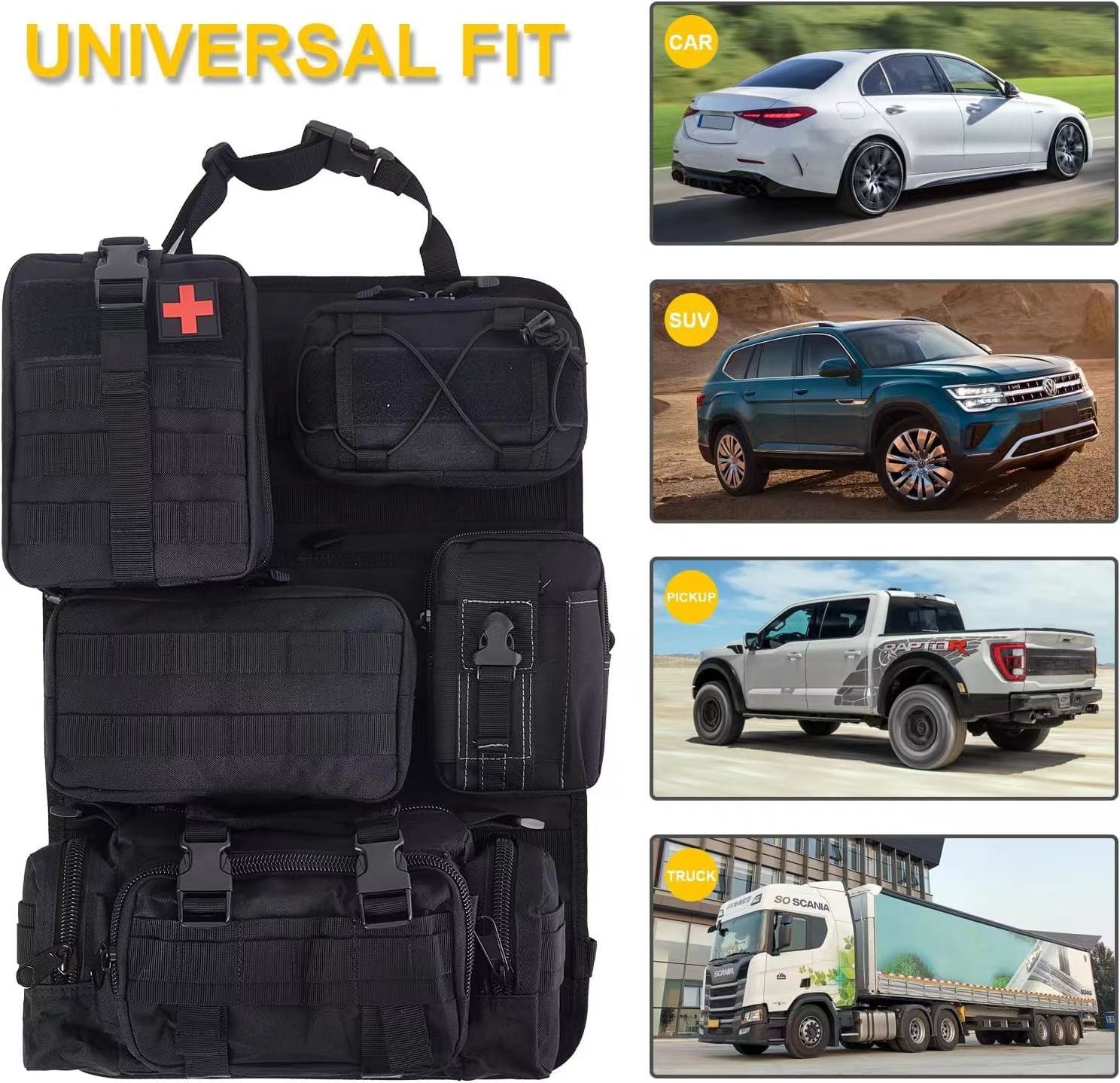 Cross-border car back seat tactical storage bag car multi-functional large-capacity combination storage suspension bag
